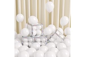 FOTIOMRG 120pcs 5 inch White Balloons, Small White Latex Party Balloons Helium Quality for Birthday Graduation Baby Shower Wedding Bridal Bachelorette Party Decorations