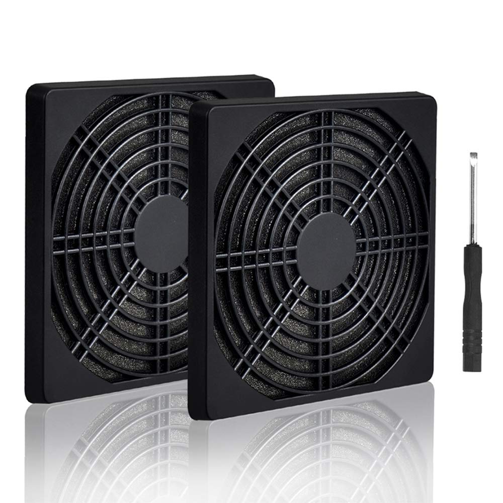 Photo 1 of ELUTENG 120mm Fan Filter 2 Pack IP40 Dustproof Blower Guard ABS Computer Ventilator Grill 12cm Fan Mesh Cover Tool-Free Fan Strainer Compatible for 120x120 Case Fan USB Cooling Fan