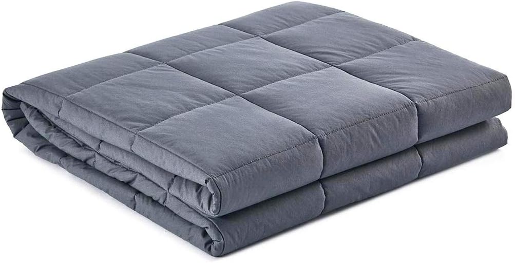 CuteKing Weighted Blanket 60x80 Inches for Queen or Full Size Bed, 15lbs for Individual Between 90-150lbs, 100% Oeko-Tex Certified Cotton with Glass Beads for Adult, Dark Grey: Kitchen & Dining