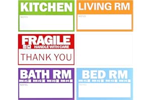 Home Moving Labels, 300 Count Color Coded Moving Labels for Boxes, 3.5"x2" Large Packing Stickers with Writable Areas, Includ