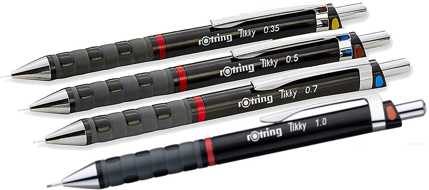 rOtring Tikky Mechanical Pencil Set of 4 Black 1