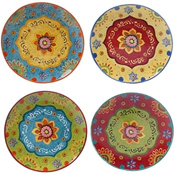 Certified International 22450SET/4 Tunisian Sunset Dinner Plates, Set of 4 10.5