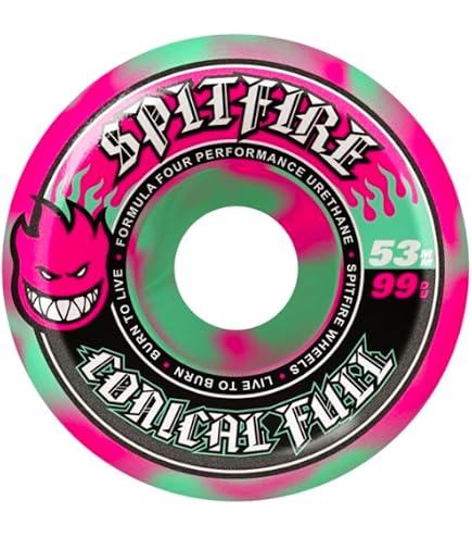 Amazon.com : Spitfire Skateboard Wheels 52mm F4 99A Floral Classic
