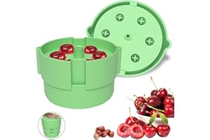 Jux Yagom Cherry Pitter - 6 in1 Multiple Cherry Seed Remover, Labor-Saving Push Down Cherry Pit Remover Tool, Dishwasher Safe