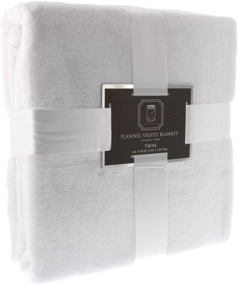 Firefly Collection 66” x 90" (Twin) Ultra Plush Luxury Throw Blanket- Super Soft, Cozy, and Warm-Perfect for any season- White