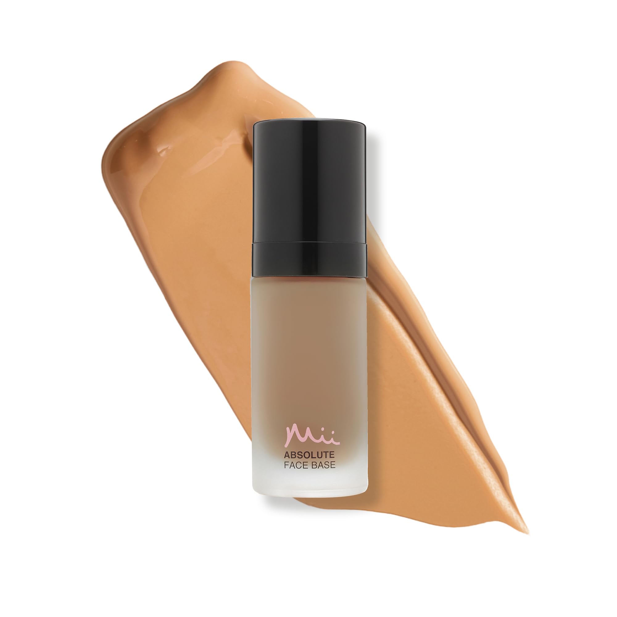 Mii Cosmetics Absolute Face Base, Full Coverage Foundation, Radiant Matte Finish, Feather Light Hydrating Formula, Vegan and Cruelty Free, Utterly Warm 04