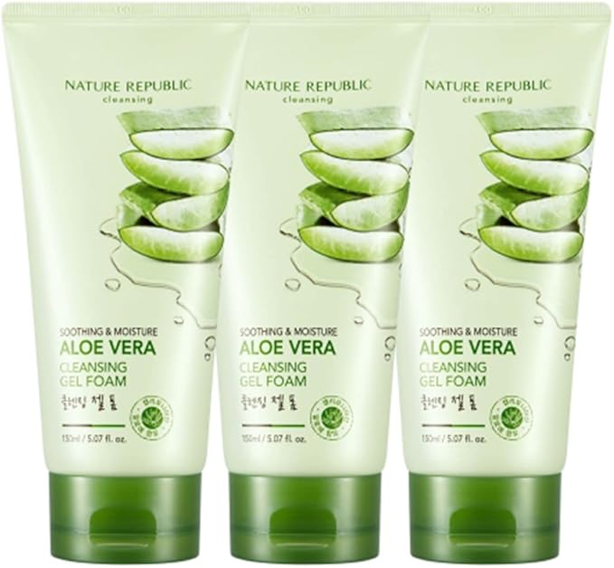 nature republic soothing & moisture aloe vera cleansing gel foam