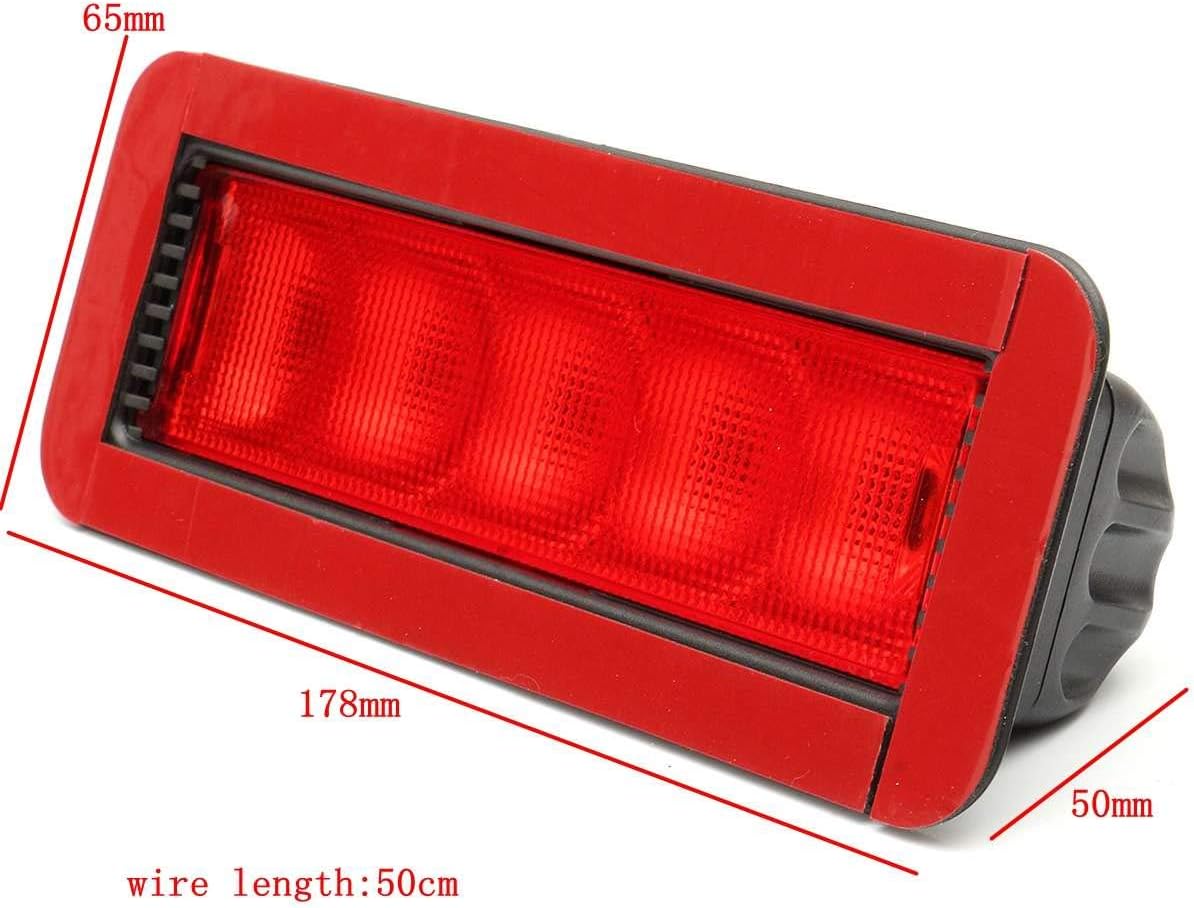 1Pcs LED Brake Stop Tail Light Car Red 5LED 12V Rear High Mount Lever Third 3RD Car LED Light 0.5W Plastic