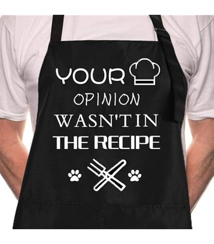 Funny BBQ Apron For Men - "That Ain't Burnt That's Flavor", Adjustable, Black, One Size - View #10