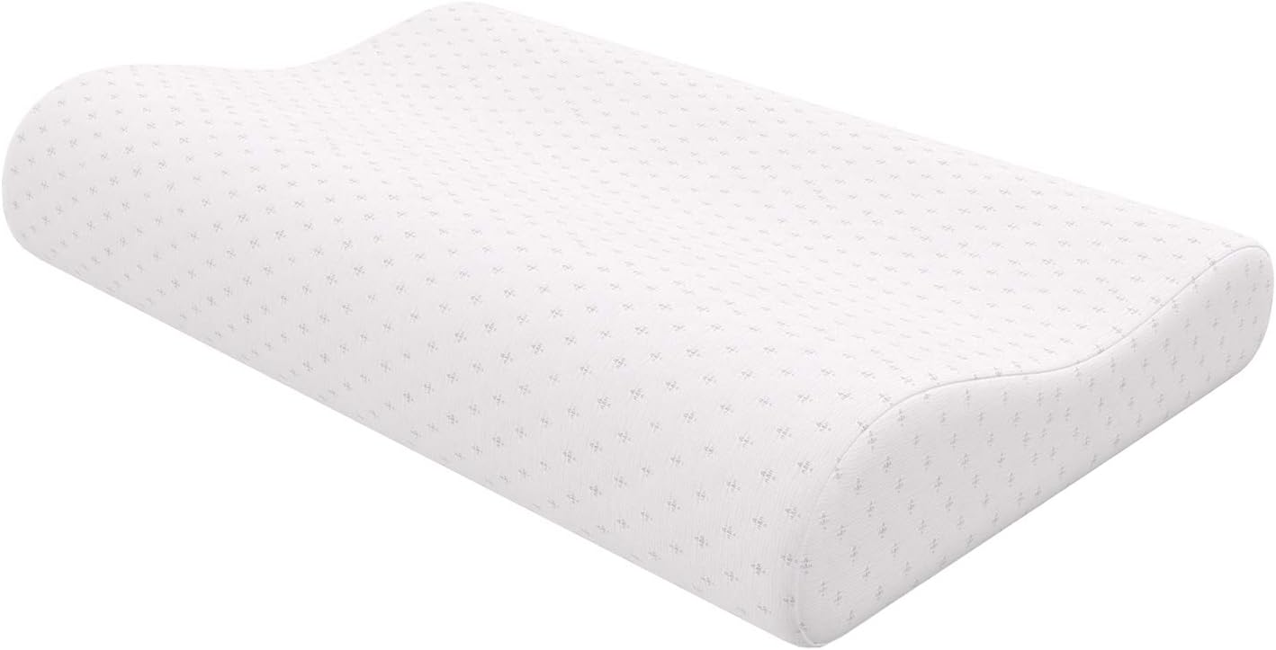 Swilow Memory Foam Pillow for Side Sleeper, Cervical Contour Pillow for Neck Pain, Orthopedic Neck Support Pillow Chiropractic Ergonomic Pillow Sleeping with Free Pillowcase (Firm, Standard Size): Home & Kitchen