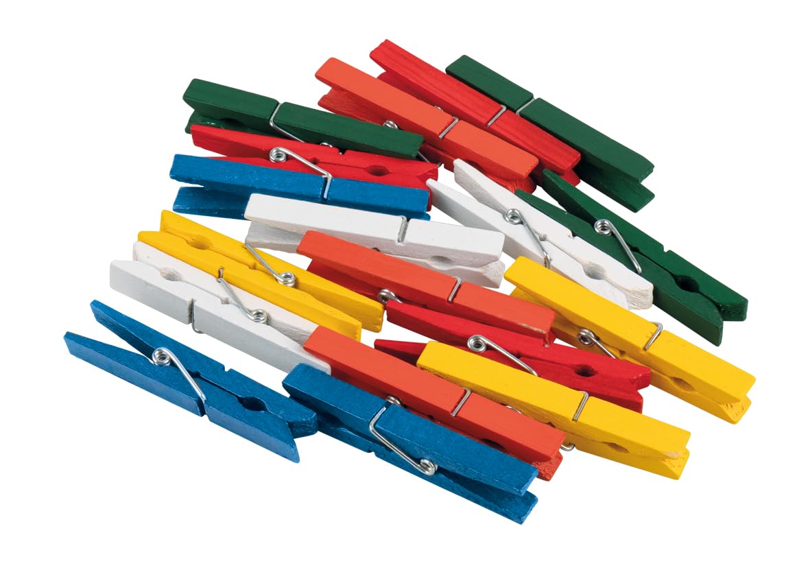 Rayher Wooden Pegs for Crafts, 18 Pieces, 7.2cm, Multicolor