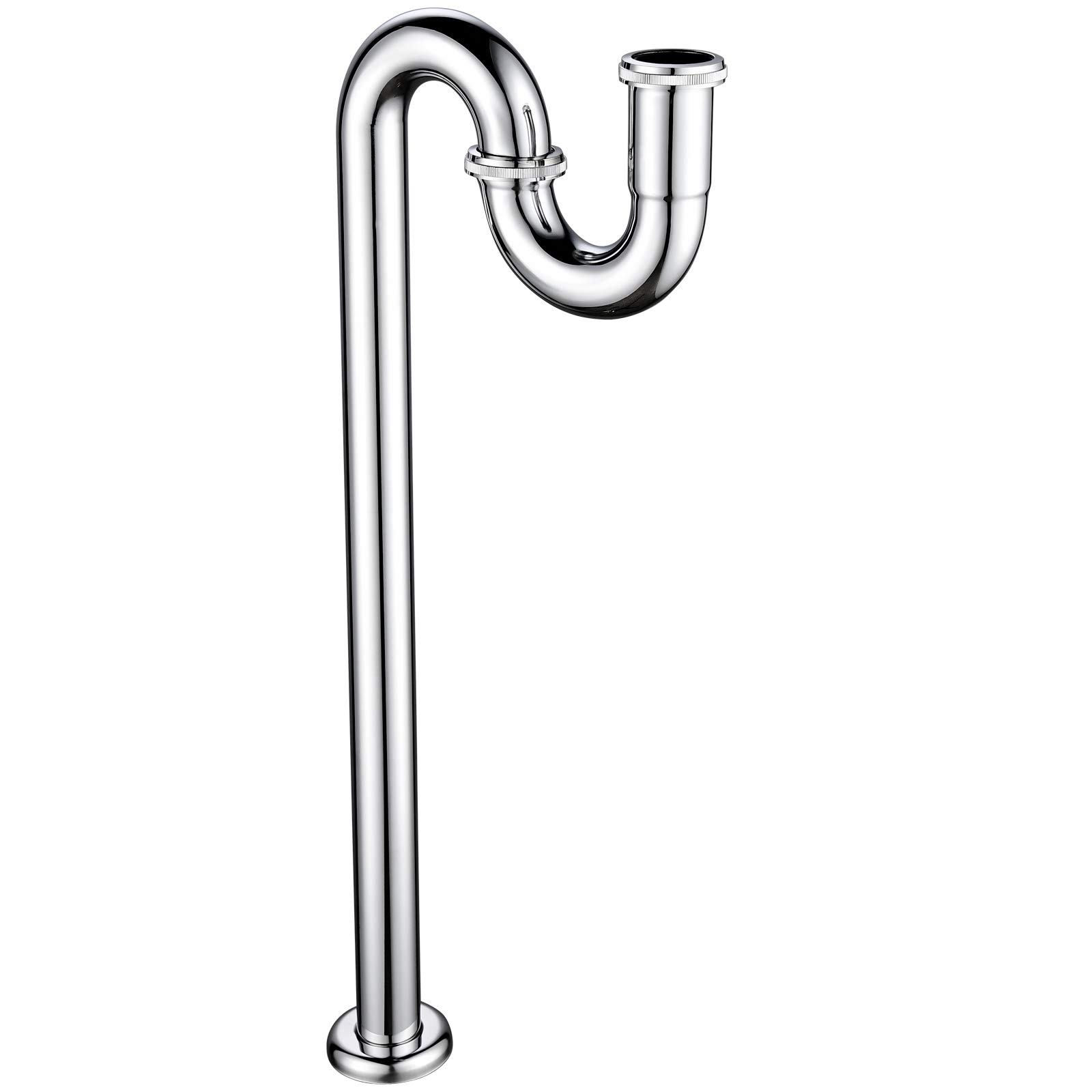 CIENCIA Sink Trap Brass S Trap for Bathroom Sink Kitchen Sink Sewer Pipe Drain Tube S Trap Chrome, WT04