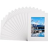 15 Pack 5x7 Picture Mat for Photos White 4x6 Picture Photo Frame Mat Core Paper Bevel Cut Frame for Prints, Artworks Display