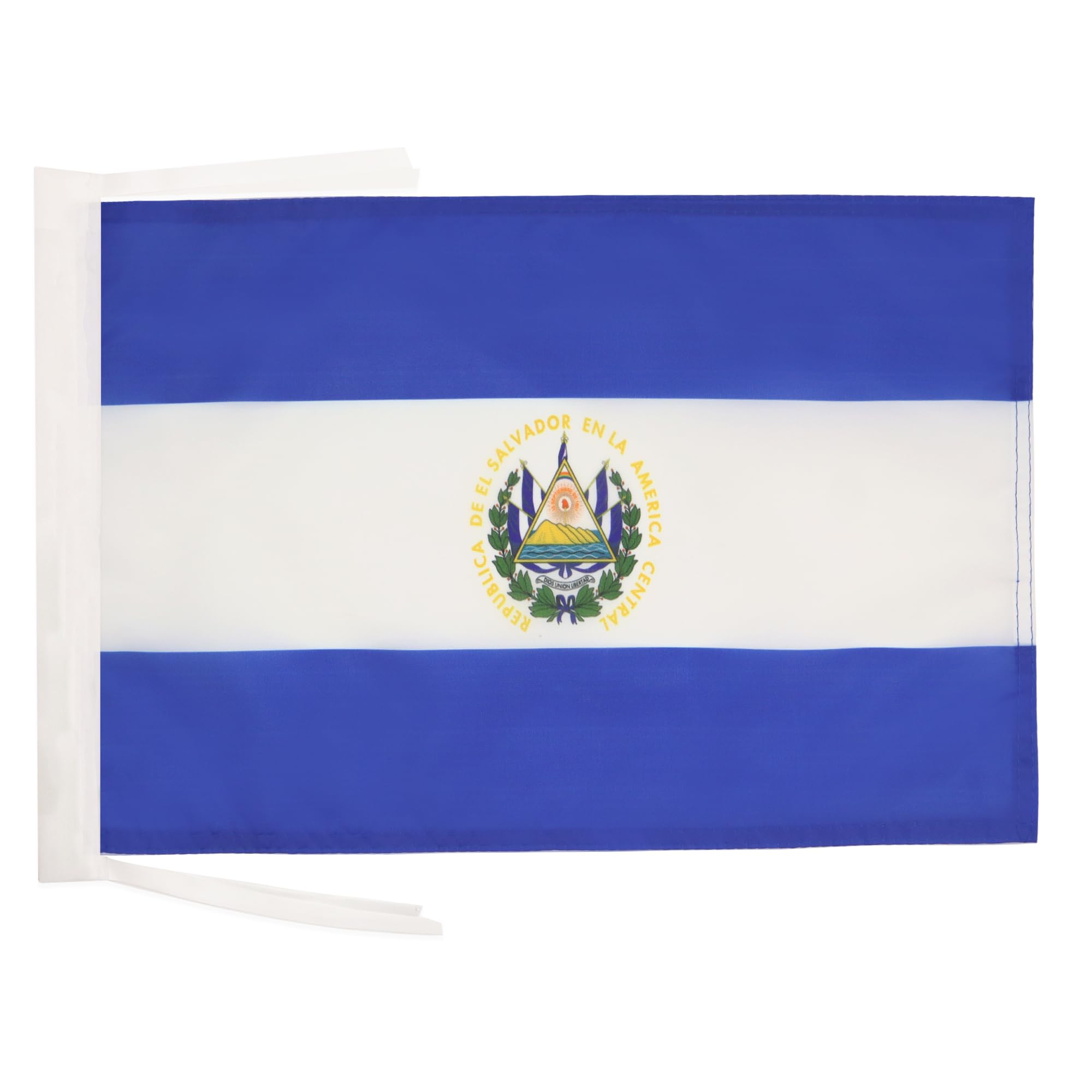 AZ FLAG - El Salvador Flag - 18'' x 12'' - 100% Polyester Salavadorian Small Banner with Two Cords - Fade Resistant - Vivid Colors - 18x12 in - 45x30 Cm — image 1