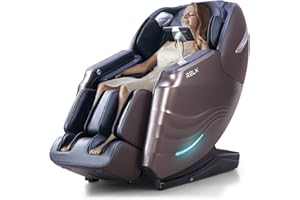 RELX 2025 Massage Chair Full Body, 15 Modes Zero Gravity SL-Track Shiatsu Massage Chair Built-in Heat System, Airbag Massage with Body Scan, Deep Yoga Stretch, Calfrest Extension and AI Control(Brown)