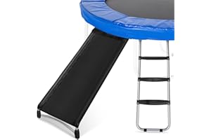 Fuliuna Universal Trampoline Ladder Slide kit, 3 Steps Wide Step Slide Ladder for Trampoline, Trampoline Accessories Include Slide and Ladder, Trampoline Slider for Children Kids Climb Up & Slide Down