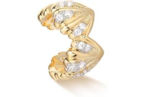 MYEARS Women Ear Cuff Earrings Gold Non Pierced Cartilage Clip on Open Wrap Hoop 14K Gold Plated Simple Hypoallergenic Everyday Jewelry