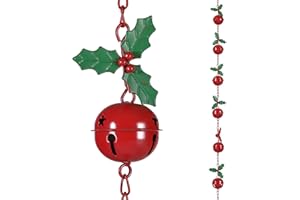 MOCOME Cherry Rain Chain for Gutters, Functional and Decorative Replacement Downspout Chain for Outside, Metal Rain Catcher Chain, 8.5FT
