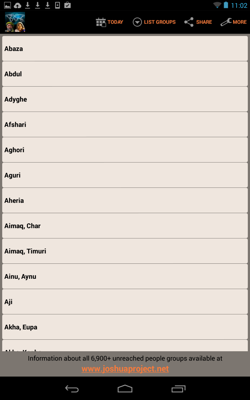 Unreached People of the Day Apps & Games