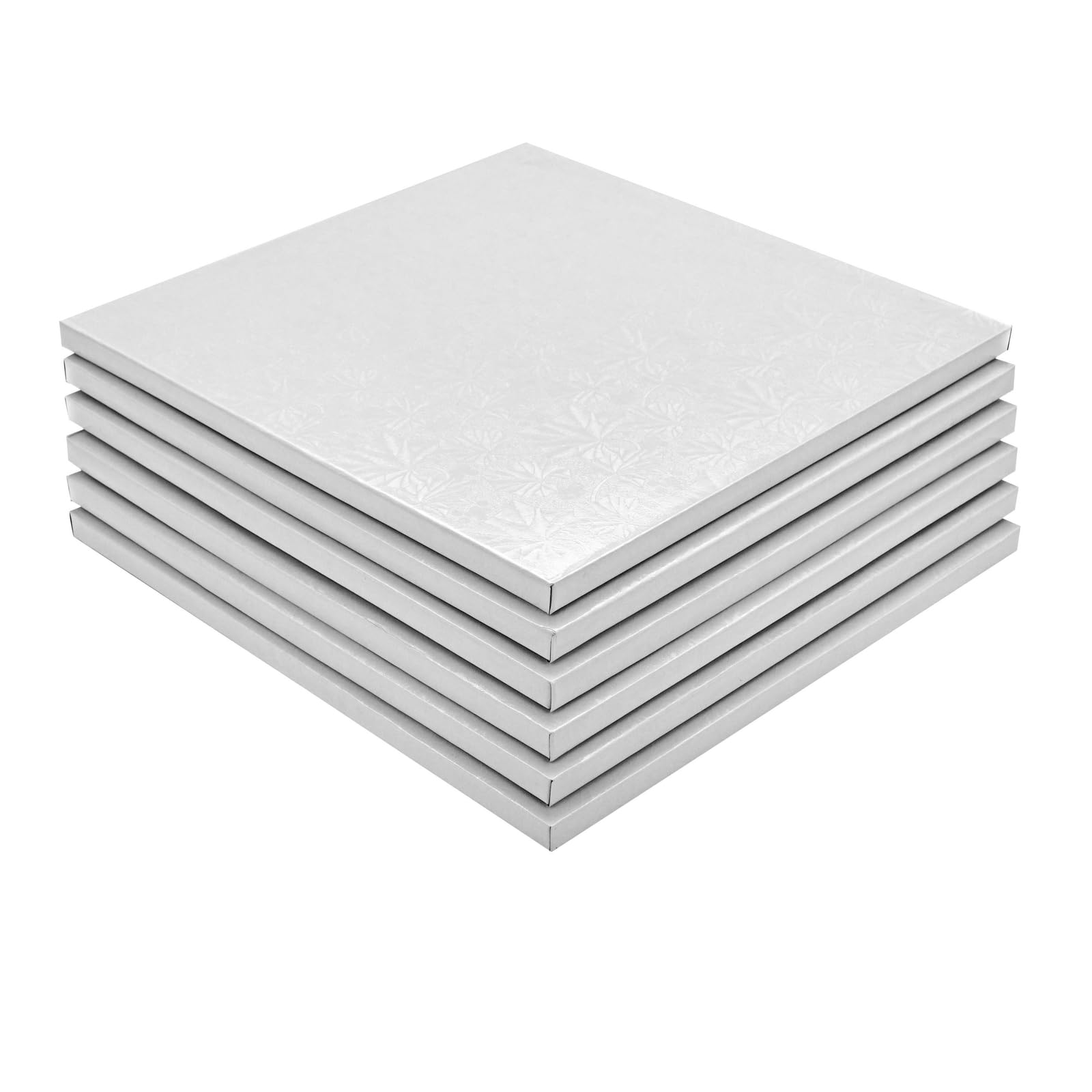 Photo 1 of Juvale White Square Cake Drum - 12-Inch x 12-Inch Glossy White Cardboard - 6-Pack 12 Square Cake Boards - Foil-Wrapped Paper Base for Desserts & Cupcakes, & Pastries