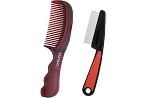 TEAWOO Patented Anti Dandruff Comb & Stainless Steel Fine Tooth Comb Kit, Dandruff Remover, Scalp Sweep Detoxing, Massage Dandruff Removal Brush for Scalp Build Up
