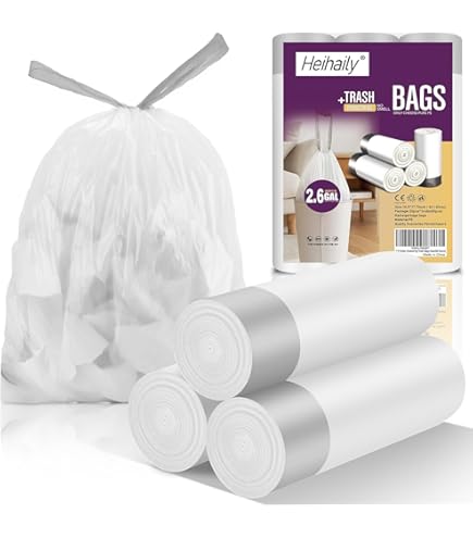 NALANY Small Trash Bags - 2.6 Gallon Bathroom & Kitchen Liners, 100 Count Black