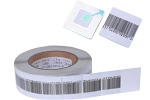 BWEEOUTG Security Labels Sticker, 1000 Paper Security Tags 1.5 X 1.5“ RF 8.2Mhz Retail Anti-Theft Equipment Effective for EAS Loss Prevention Systems (Barcode)