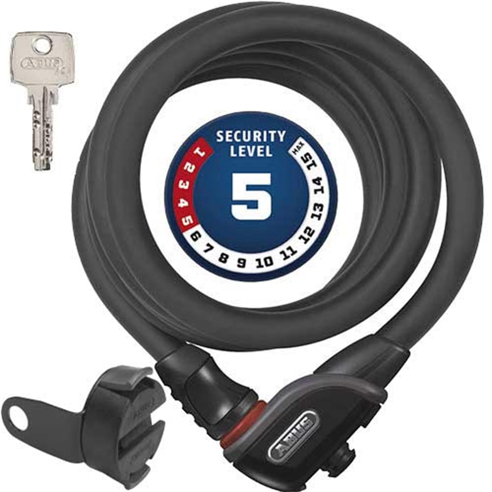 ABUS Phantom 8950/180 KF cable lock - Bicycle lock set with KF bracket for the saddle clamp bolt of the bicycle - 12/15 mm - security level 5 - Black