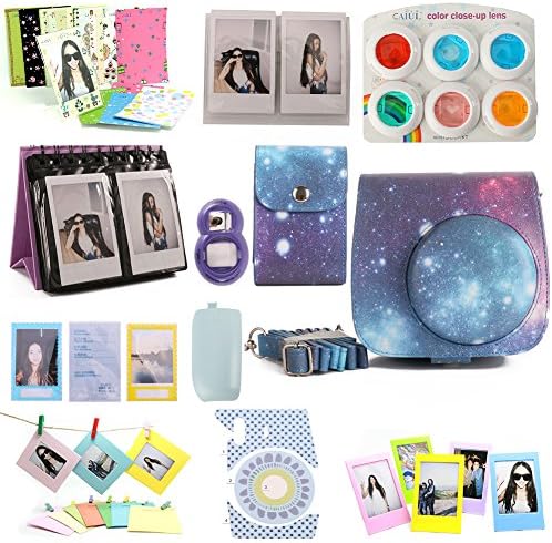 Nodartisan 12 in 1 Instax Mini 8/8+ Accessory Bundles (Galaxy Mini 8 Case/Photo Case/Album/Hang Album/Lens/Filters/Film Frames/Hang Frames/Film Sticker/Camera Sticker/Battery Cover/Film Pouch)