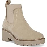 Aqua College Womens Demi Leather Lug Sole Chelsea Boots Beige 9.5 Medium (B,M)