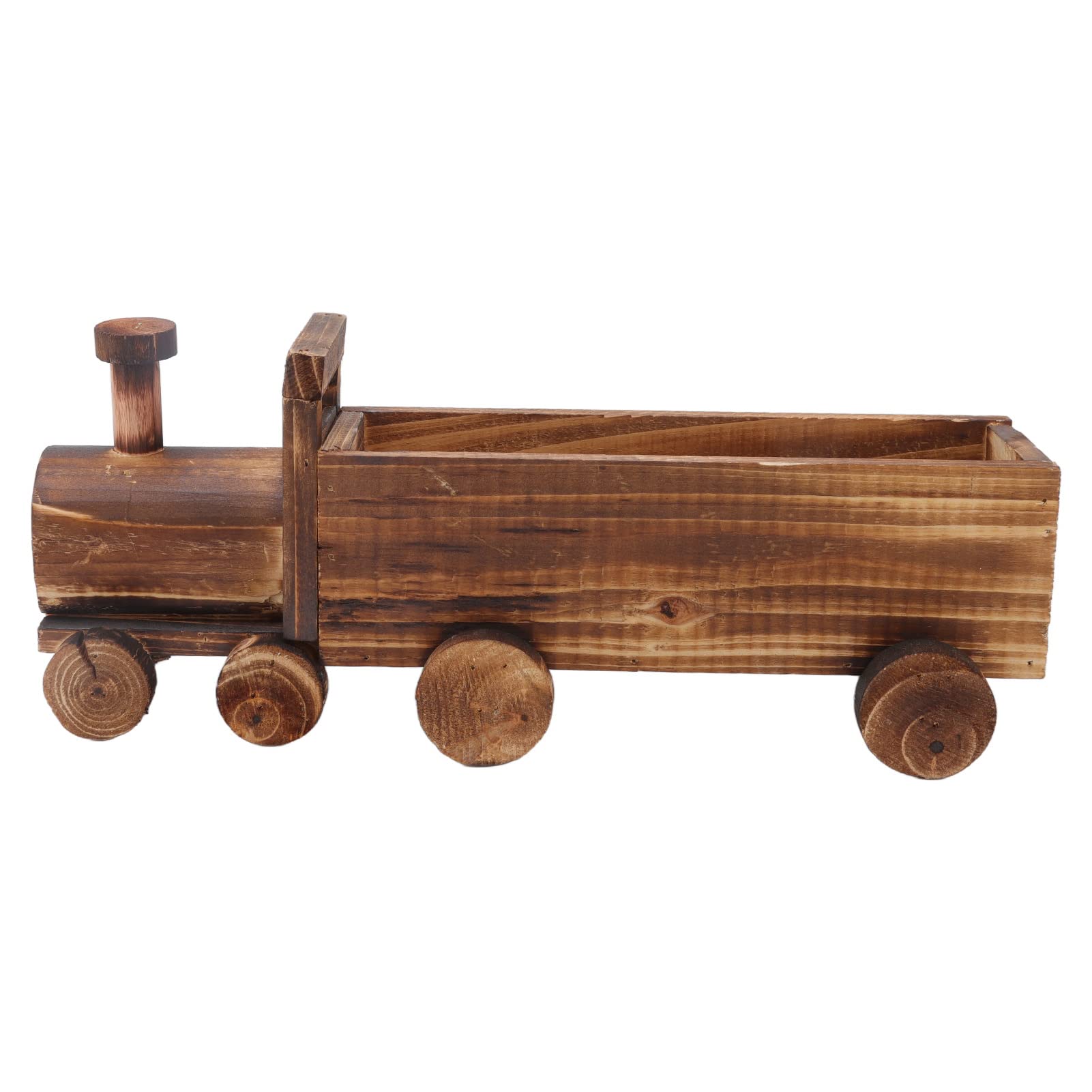 Fdit Cartoon Fun Train Flower Pot, Good Ventilation Succulent Wheelbarrow Planter, Wooden Train Decoration for Garden, Home, Office