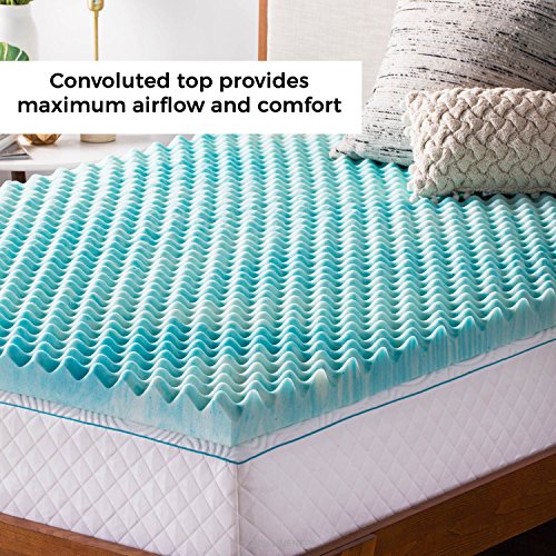 Linenspa 3 Inch Convoluted Gel Swirl Memory Foam Mattress Topper