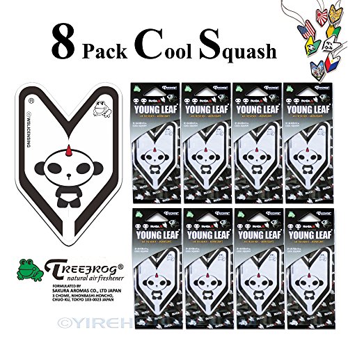 8 Pack Treefrog Young Leaf Cool Squash Hanging Air Freshener Wakaba Shape