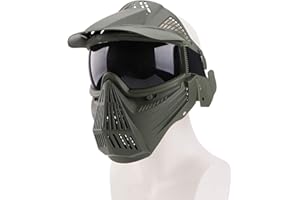 Rinling Paintball Mask, Airsoft Mask Full Face Protection Gear with Goggles Impact Resistant for Hunting CS Airsoft Paintball Game and Other Outdoor Activities