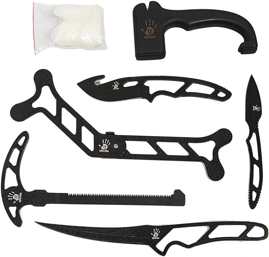 12 Survivors Skin N’ Bones Field Dressing Kit: Sports & Outdoors