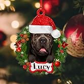 Nazenti Personalized Cane Corso Dog Christmas Ornament 2025, Custom Cane Corso Ornaments, Dogs Memorial 2D Flat Acrylic Shape Ornament Tree Decor, Xmas Gift for Pet Lovers