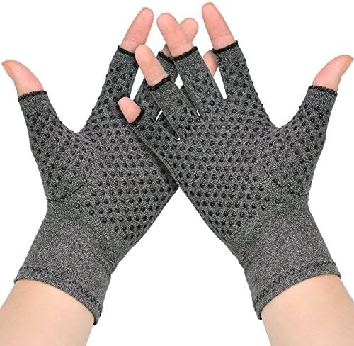REFAGO 1 Pair Size L Anti Slip Therapeutic Compression Arthritis Gloves for Carpal Tunnel Hands Joints Pain Fatigue Relief