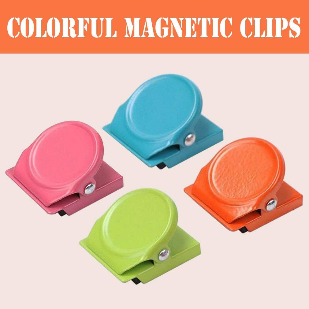 Uooker 4 Magnetic Metal Clips, Colored Magnets Clips,Perfect Fridge ...