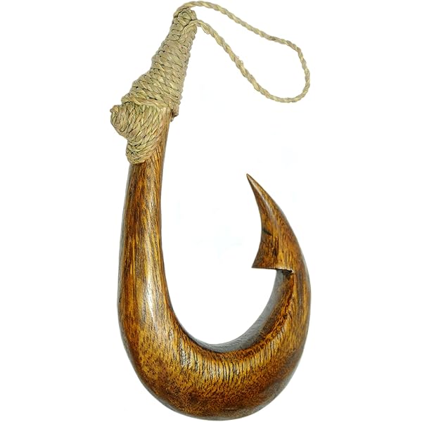 Amazon.com: Hand Carved Natural Hawaii Koa Wood Fish Hook Fishhook