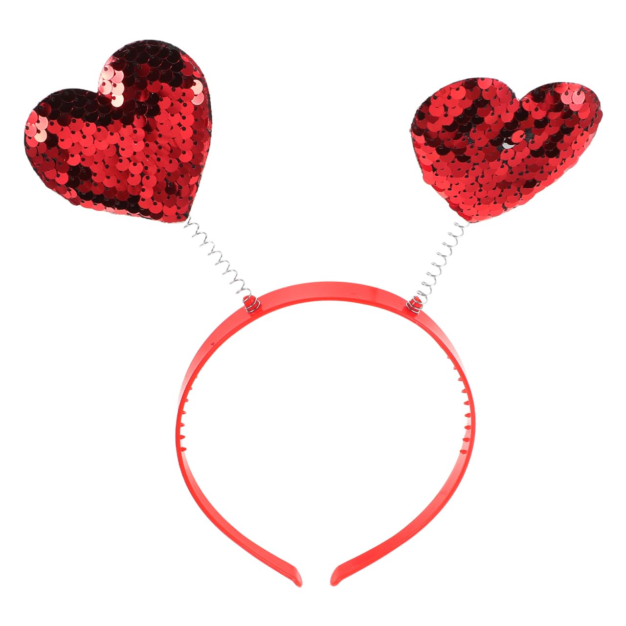 Healvian Valentines Heart Headband Sequin Love Heart Head Boppers Valentines Day Hair Accessories for Women Girls Wedding, Birthday Party,New Year,Festival