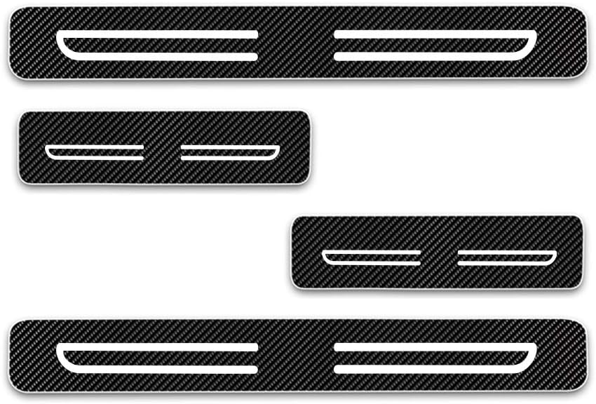 For Borrego Forte K2 K3 K3S K4 K5 Picanto Kick Plate Protectors, Carbon Fiber Scuff Plate Guard, Door Sill Trims Cover White 4Pcs