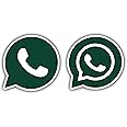 SRE INVENTION Whatsapp Social Media Logo Stickers Pack of 2, 4"" Height- for Car Truck Laptop Toolbox Decor Fun Colourful Designs, Green, SRE-WHATSAPP LOGO-1