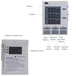Brannan Digital Triple Kitchen Timer and Clock with