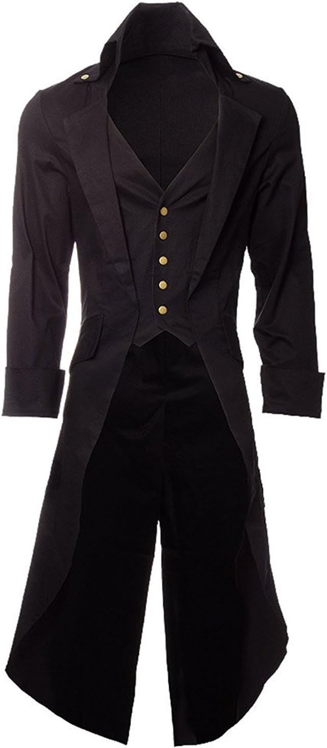 Blue Banana Alternative Fashion Steampunk Men's Grim Long Coat