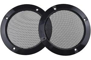 GENERIC Acoeitl 4 Inch Metal Glossy Audio Speaker Cover Round Grille Protector Speaker Grills Circle Case Repalcement for Home Theater DIY Speakers and Cars Speaker Decorative Circle 2 Pcs Black