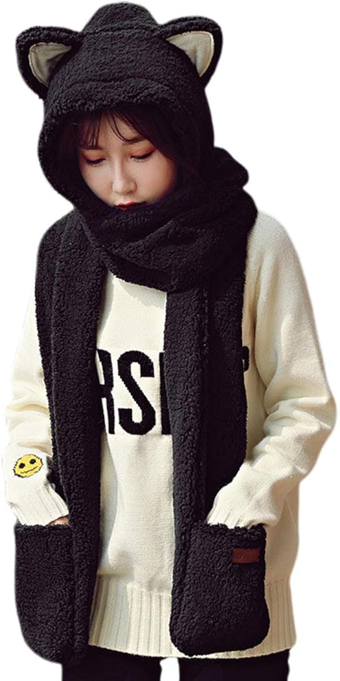 hat with scarf attached kids
