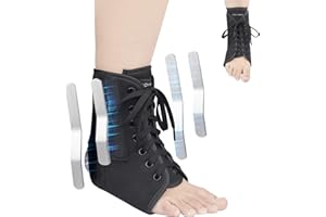 AIDY-PRO Lace Up Ankle Brace with Metal Side Stabilizers, Adjustable Lace-Up Ankle Braces for Men and Women Sprained Foot Support Brace for Posterior Tibial Tendonitis Achilles Tendon Injury M