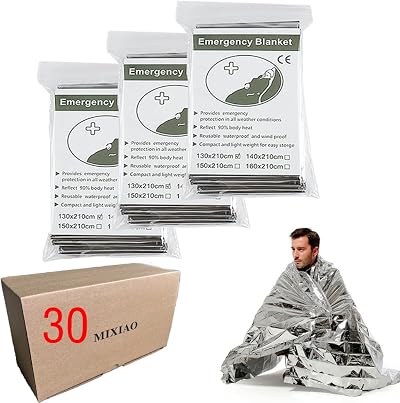 通用 Emergency Thermal Blanket 30 Pack Survival Reflective Foil First Aid Silver