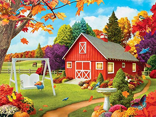 MasterPieces Memory Lane Harvest Breeze Country Barn Large EZ Grip Jigsaw Puzzle by Alan Giana, 300-Piece