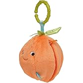 Manhattan Toy Mini-Apple Farm Orange Baby Travel Toy with Rattle, Squeaker, Crinkle Fabric & Teether Clip-on Attachment